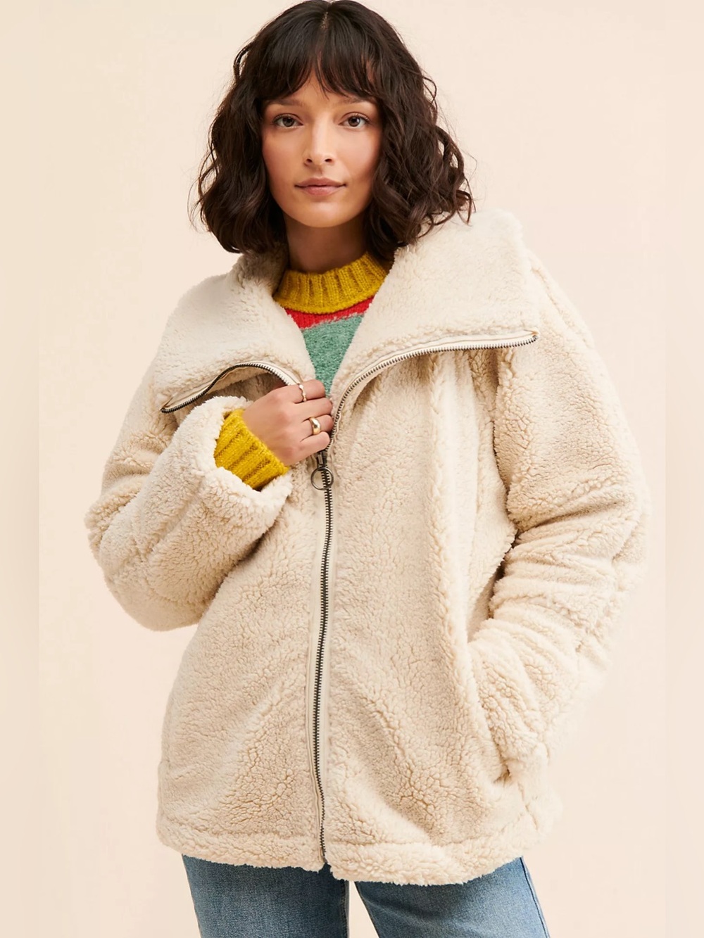 Free People Raya Cozy Sherpa Jacket